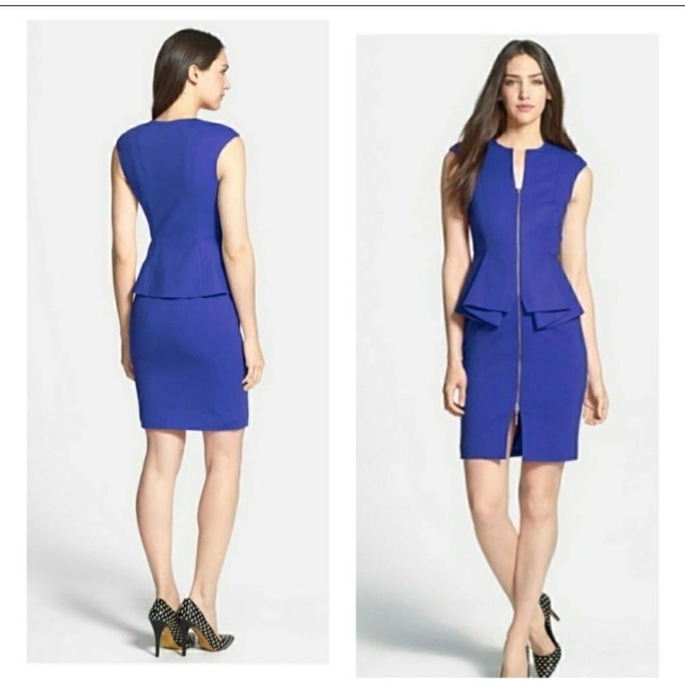 Ted Baker JAMTHUN STRUCTURED ZIP blue DRESS sz 4